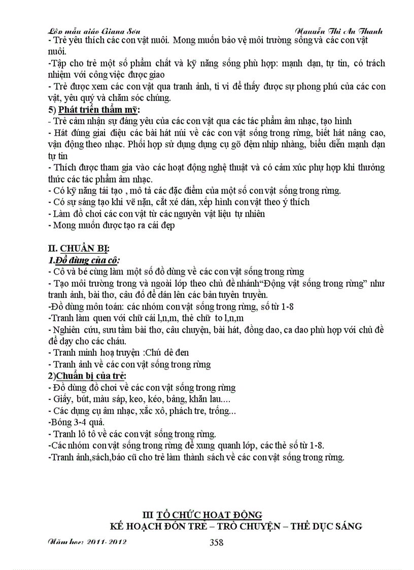 image for page Giáo án động vật sống trong rừng 5 tuổi