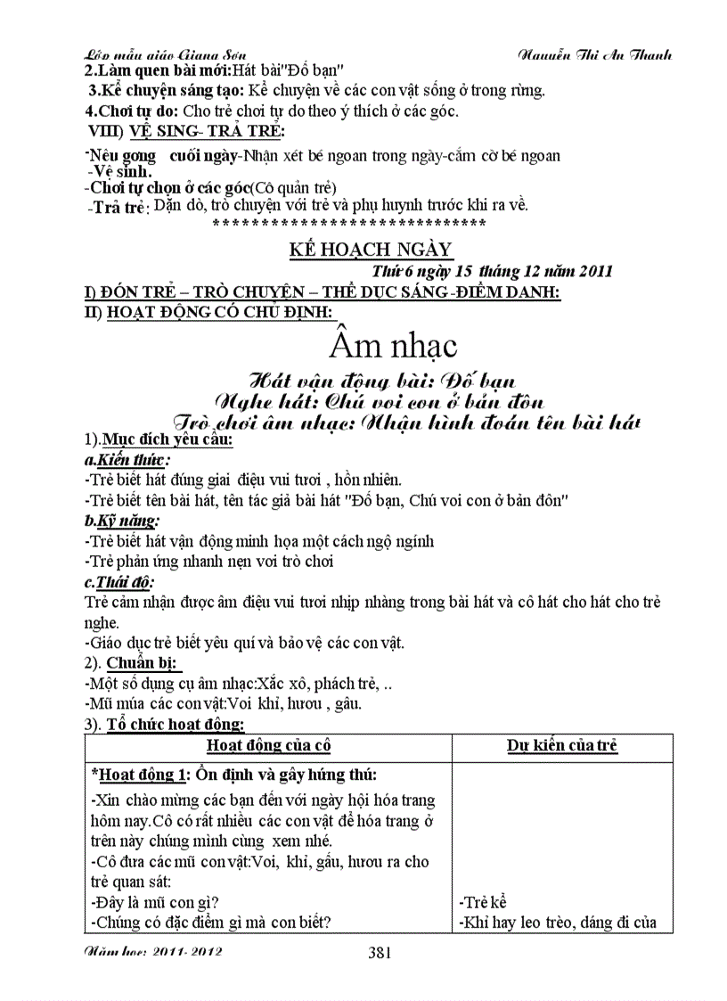 image for page Giáo án động vật sống trong rừng 5 tuổi