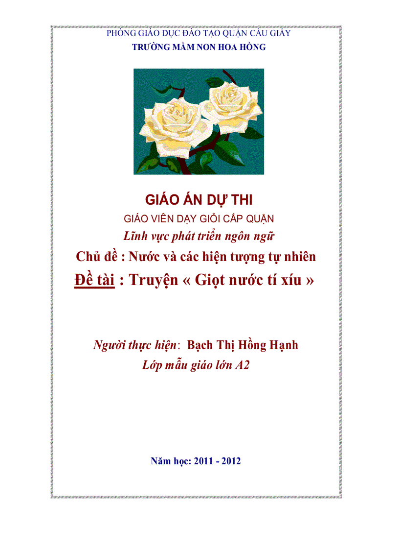 image for page Giáo án dự thi cấp quận