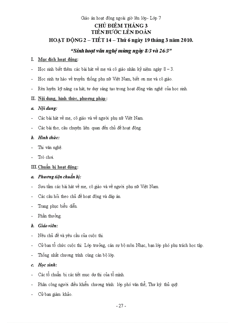 image for page Giáo án HDNG 7 cực hay 2010