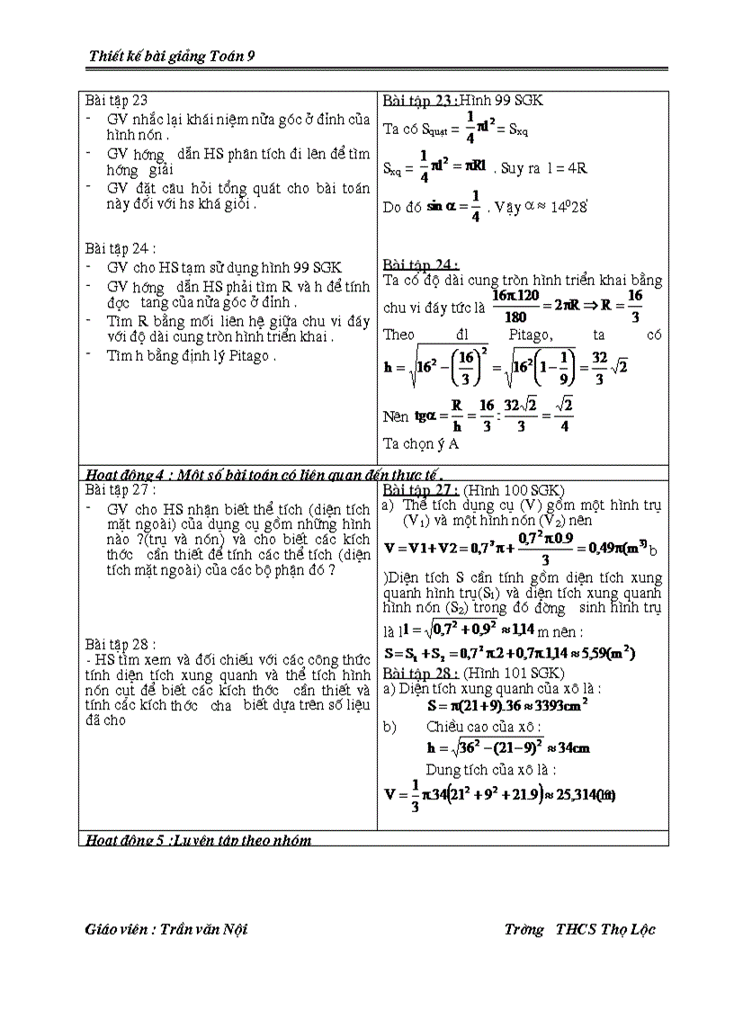 image for page Giáo án Hình 9 chương 4