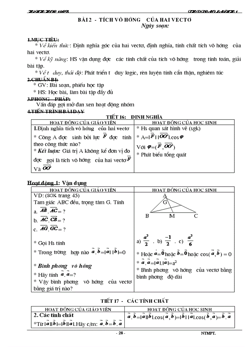 image for page Giáo án hình học 10cb