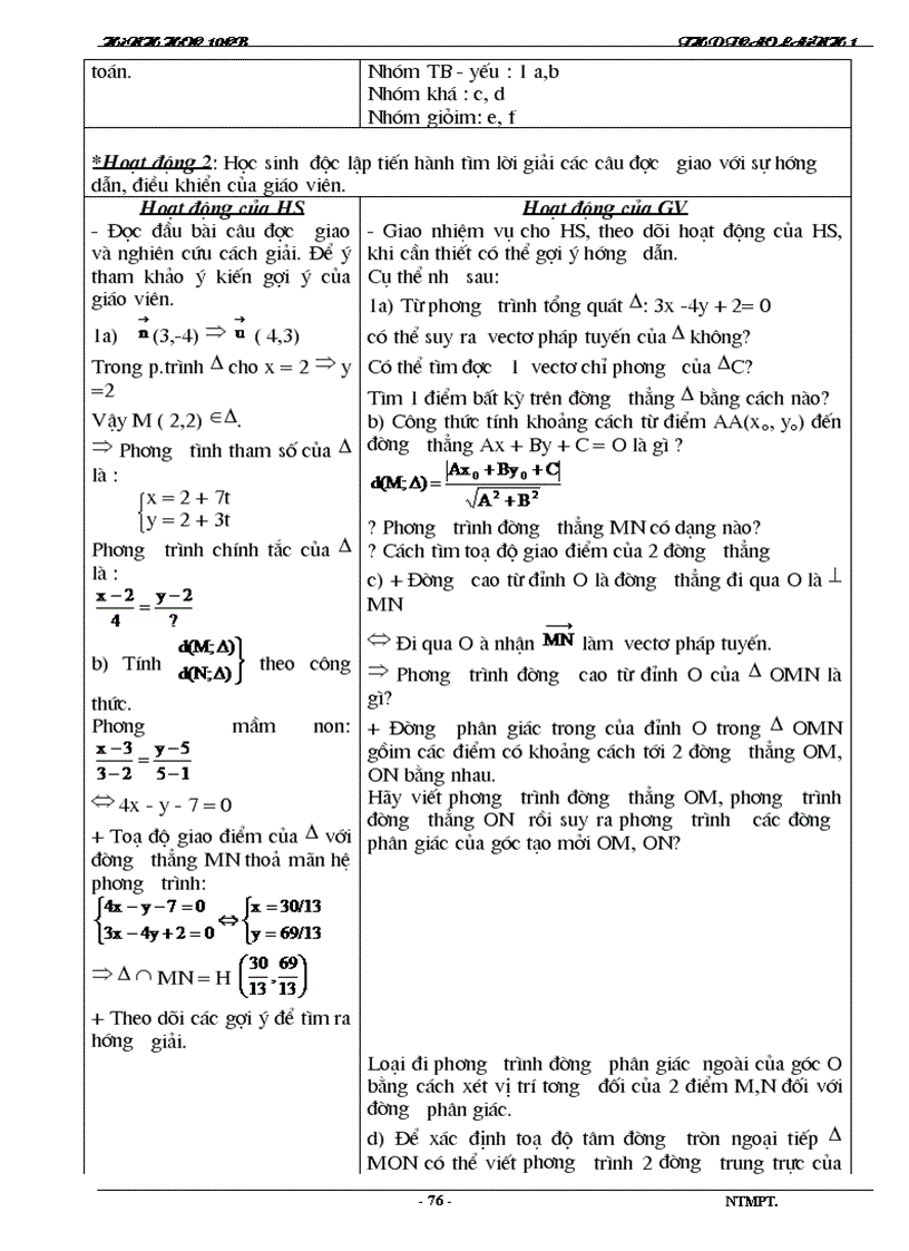image for page Giáo án hình học 10cb