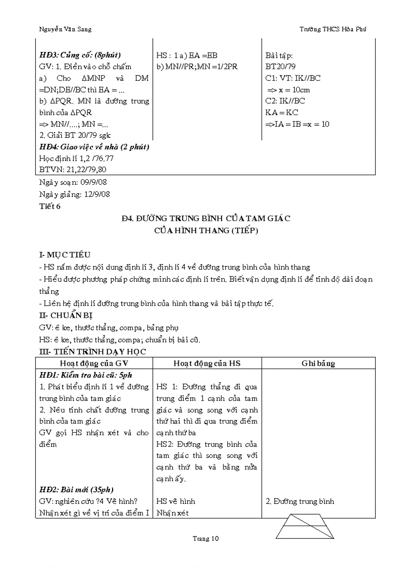 image for page Giáo án Hình học 8