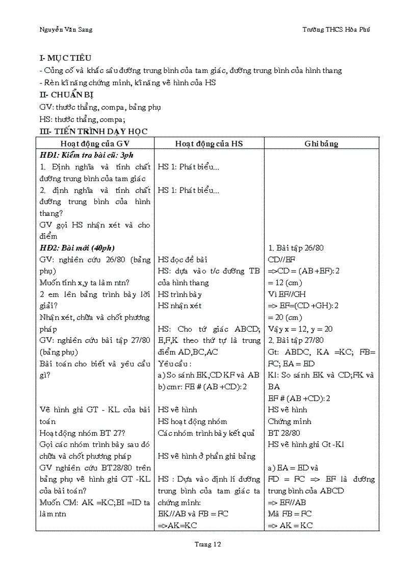 image for page Giáo án Hình học 8