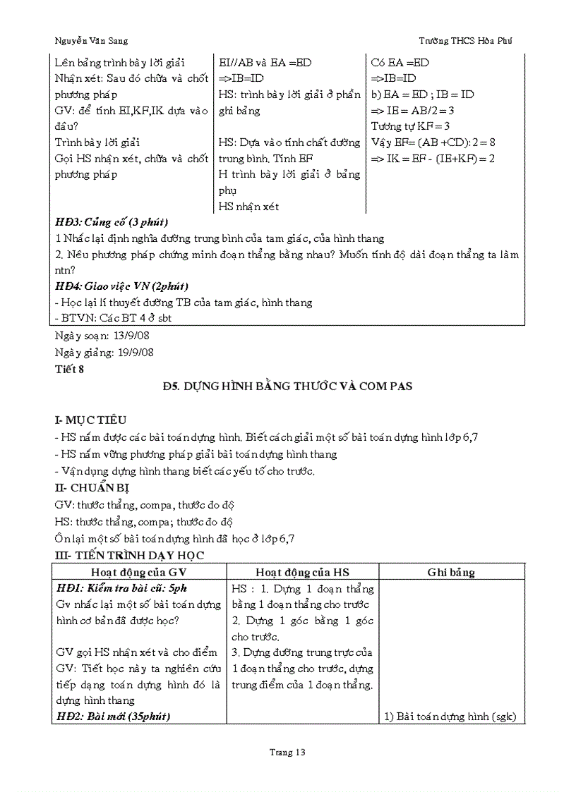 image for page Giáo án Hình học 8