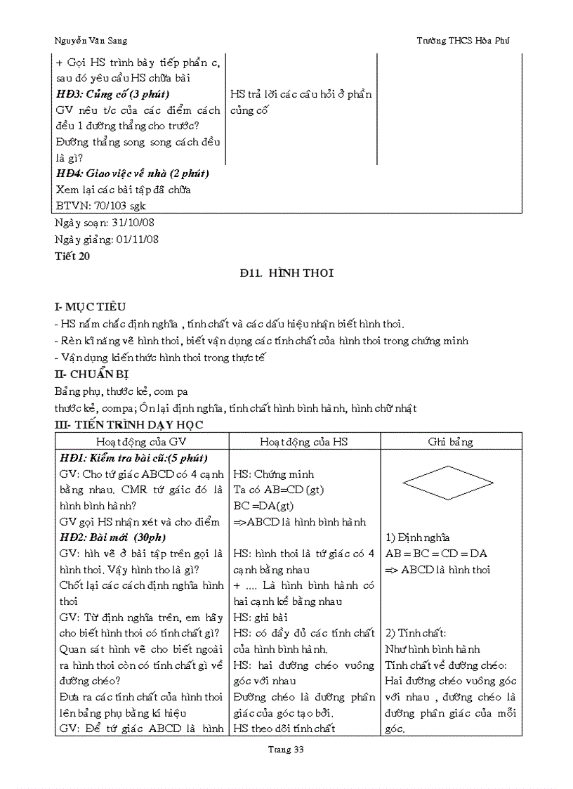 image for page Giáo án Hình học 8