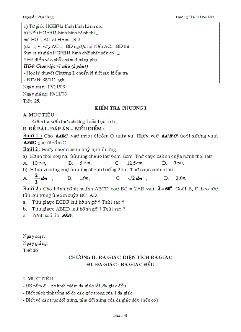 image for page Giáo án Hình học 8