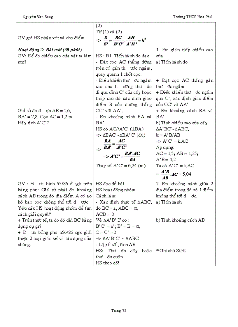 image for page Giáo án Hình học 8