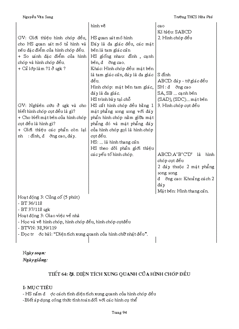 image for page Giáo án Hình học 8