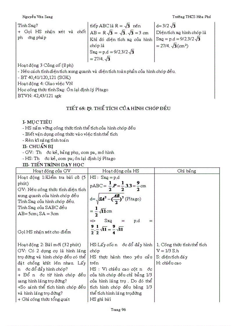 image for page Giáo án Hình học 8