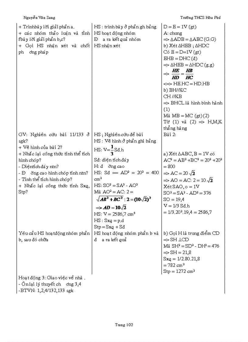 image for page Giáo án Hình học 8