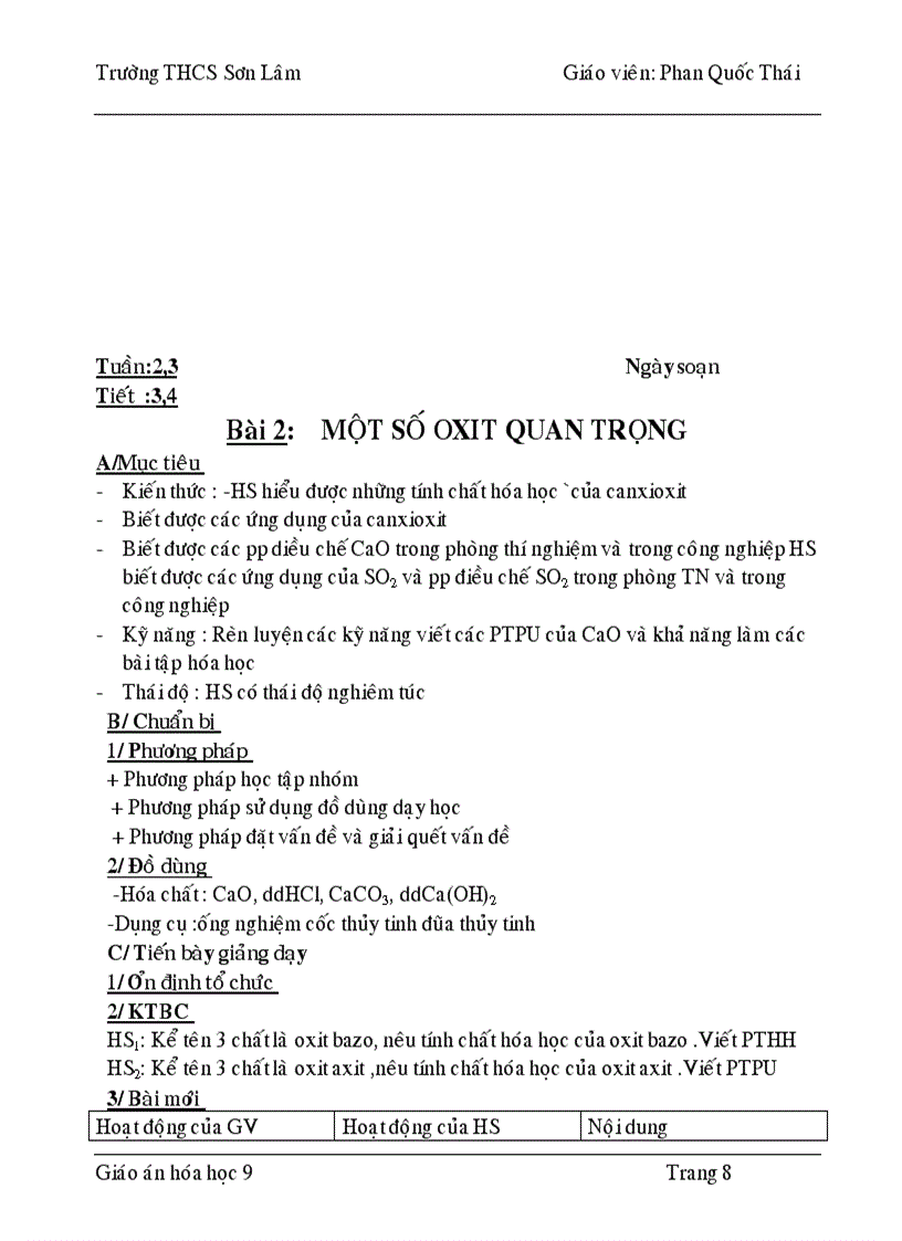 image for page Giáo án hóa 9 HK1