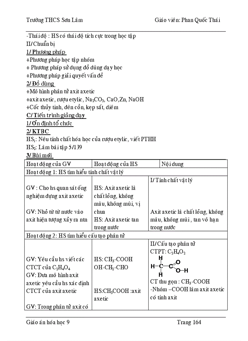 image for page Giáo án hóa 9 HK1