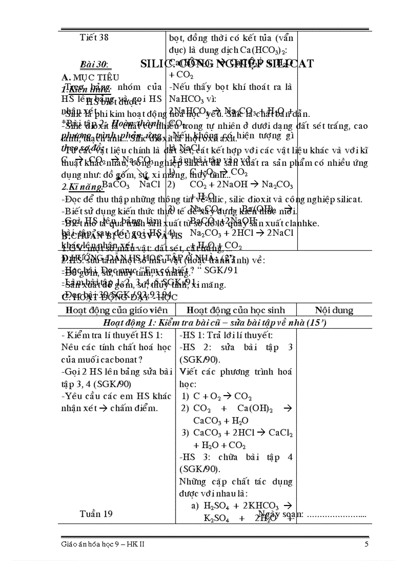 image for page Giáo án hóa học 9 HKII
