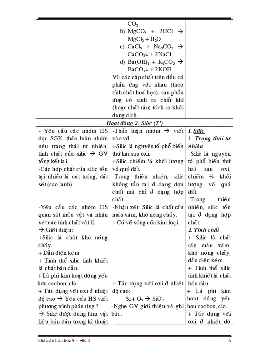 image for page Giáo án hóa học 9 HKII