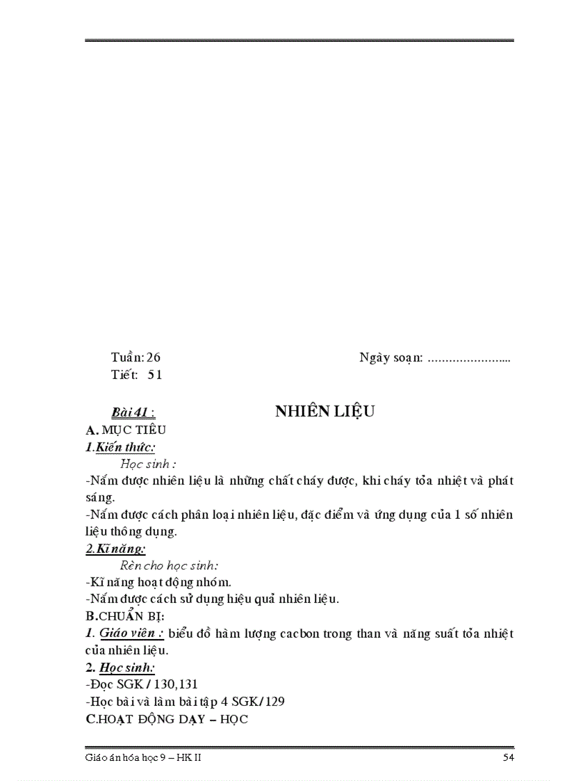 image for page Giáo án hóa học 9 HKII