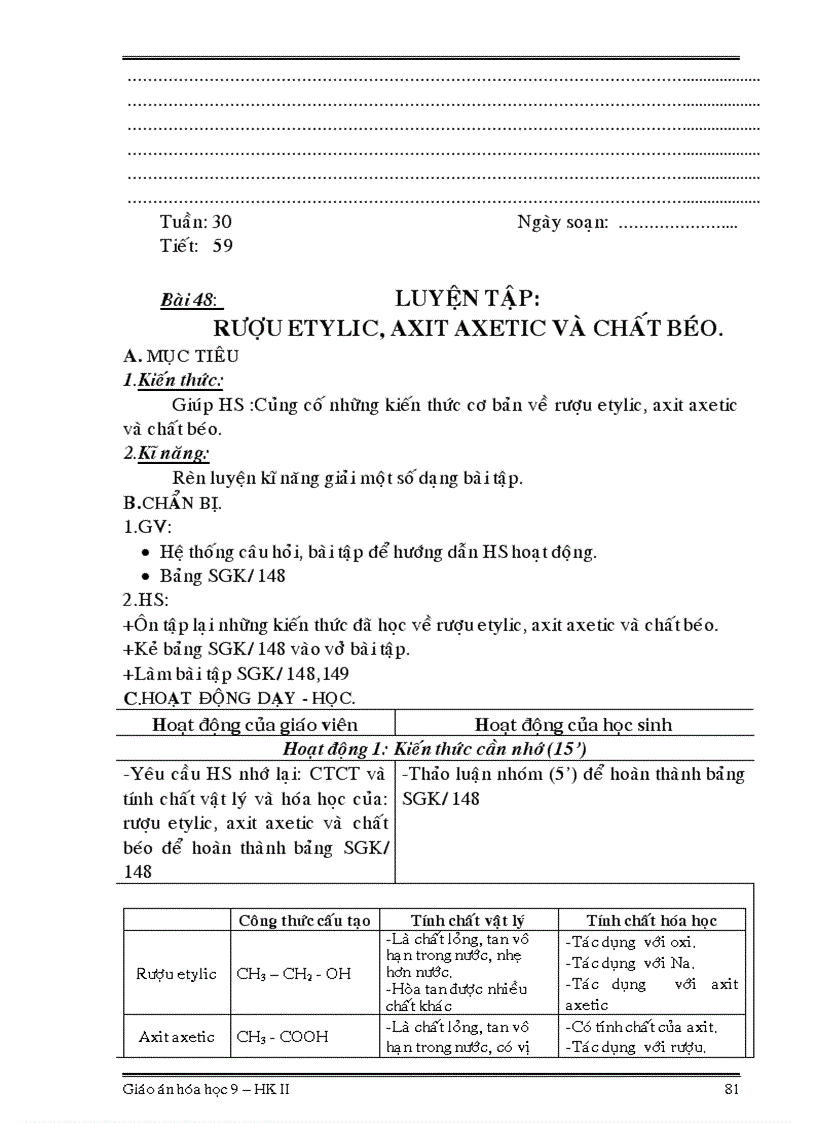 image for page Giáo án hóa học 9 HKII