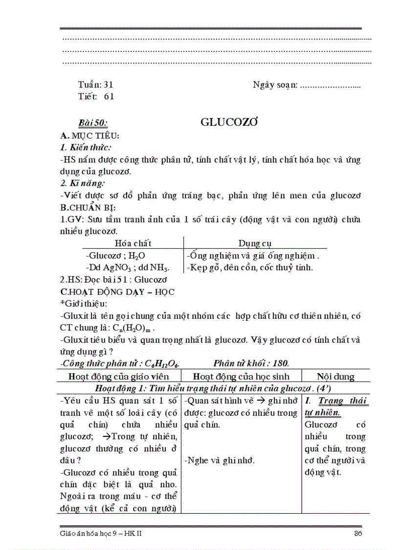 image for page Giáo án hóa học 9 HKII