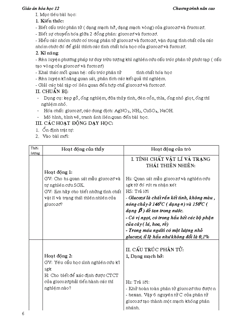 image for page Giáo án hóa học NC 12