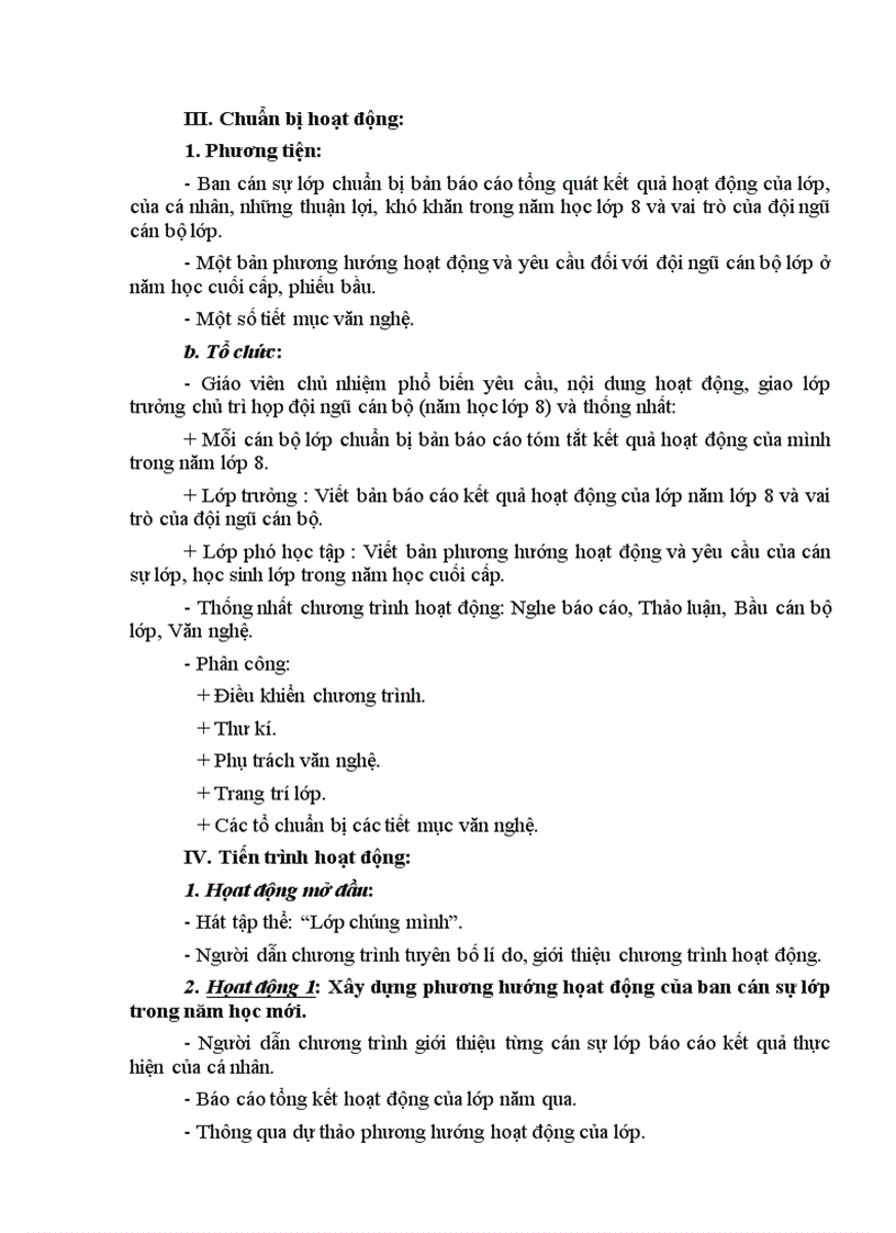 image for page Giáo án Hoạt động ngoài giờ lên lớp