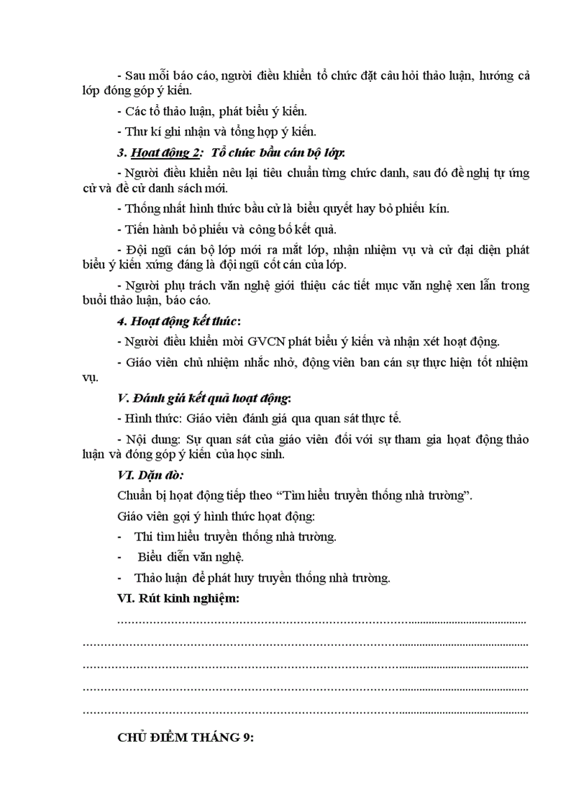 image for page Giáo án Hoạt động ngoài giờ lên lớp