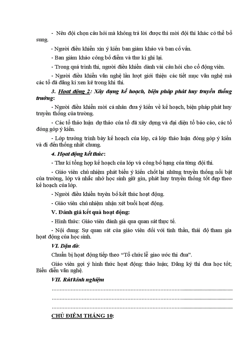 image for page Giáo án Hoạt động ngoài giờ lên lớp