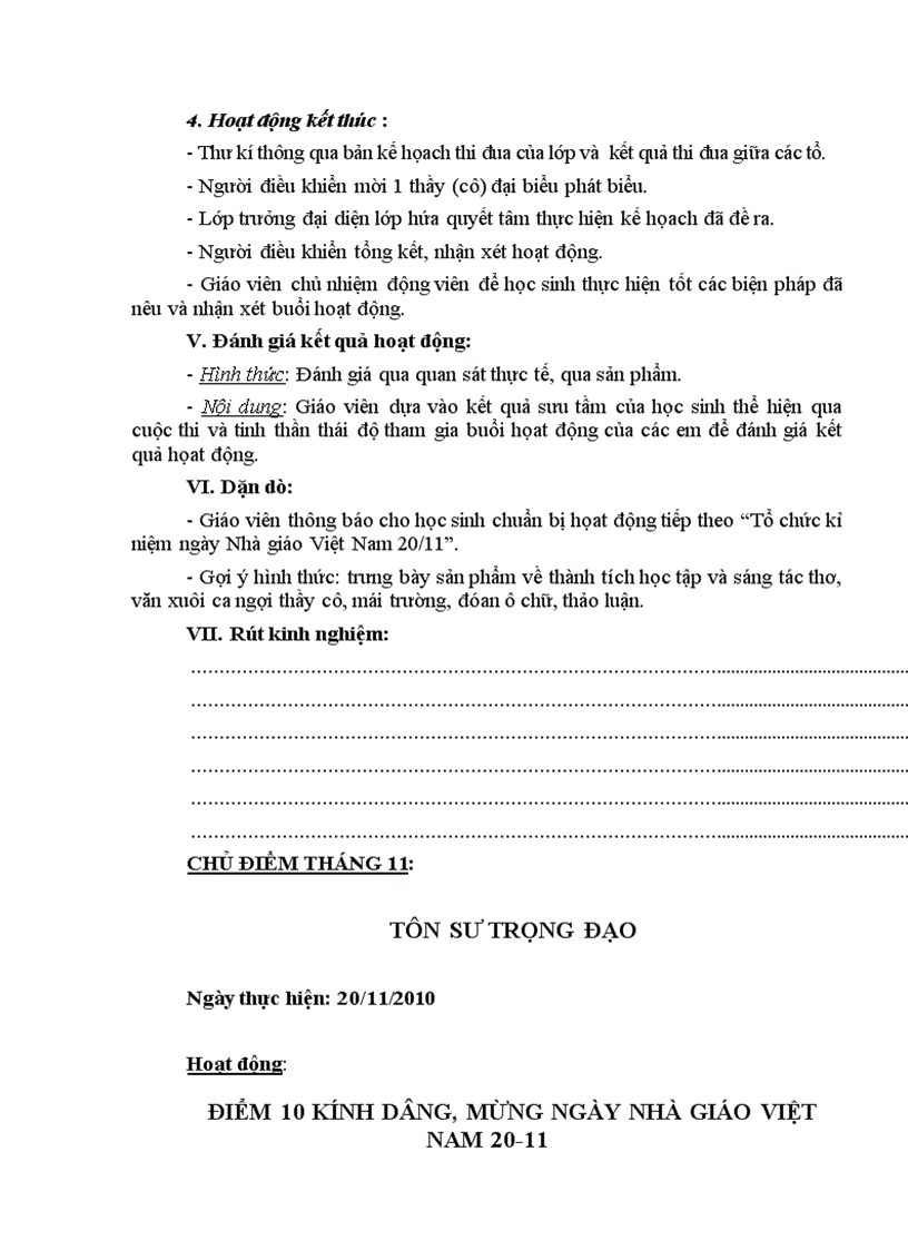 image for page Giáo án Hoạt động ngoài giờ lên lớp