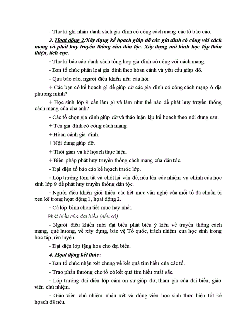 image for page Giáo án Hoạt động ngoài giờ lên lớp