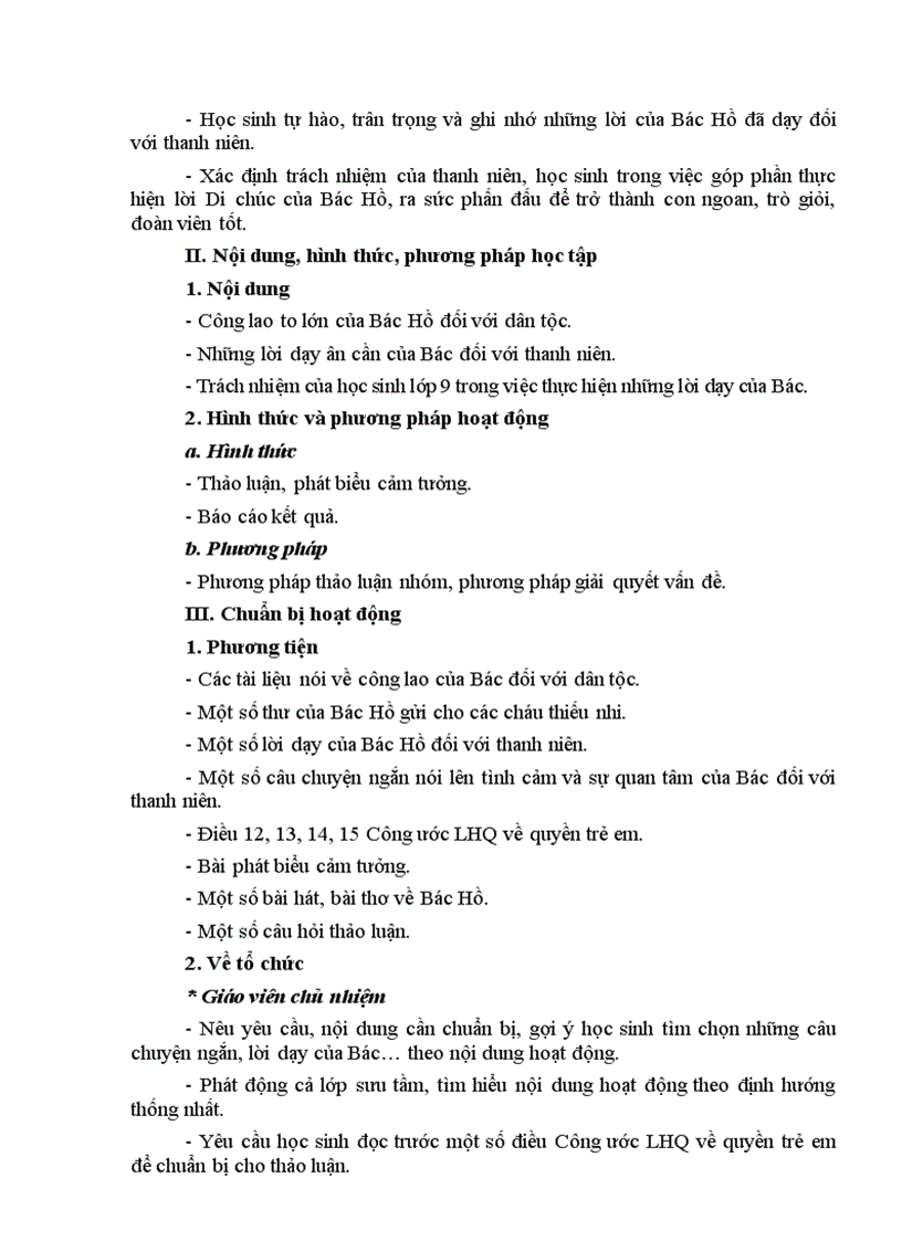 image for page Giáo án Hoạt động ngoài giờ lên lớp