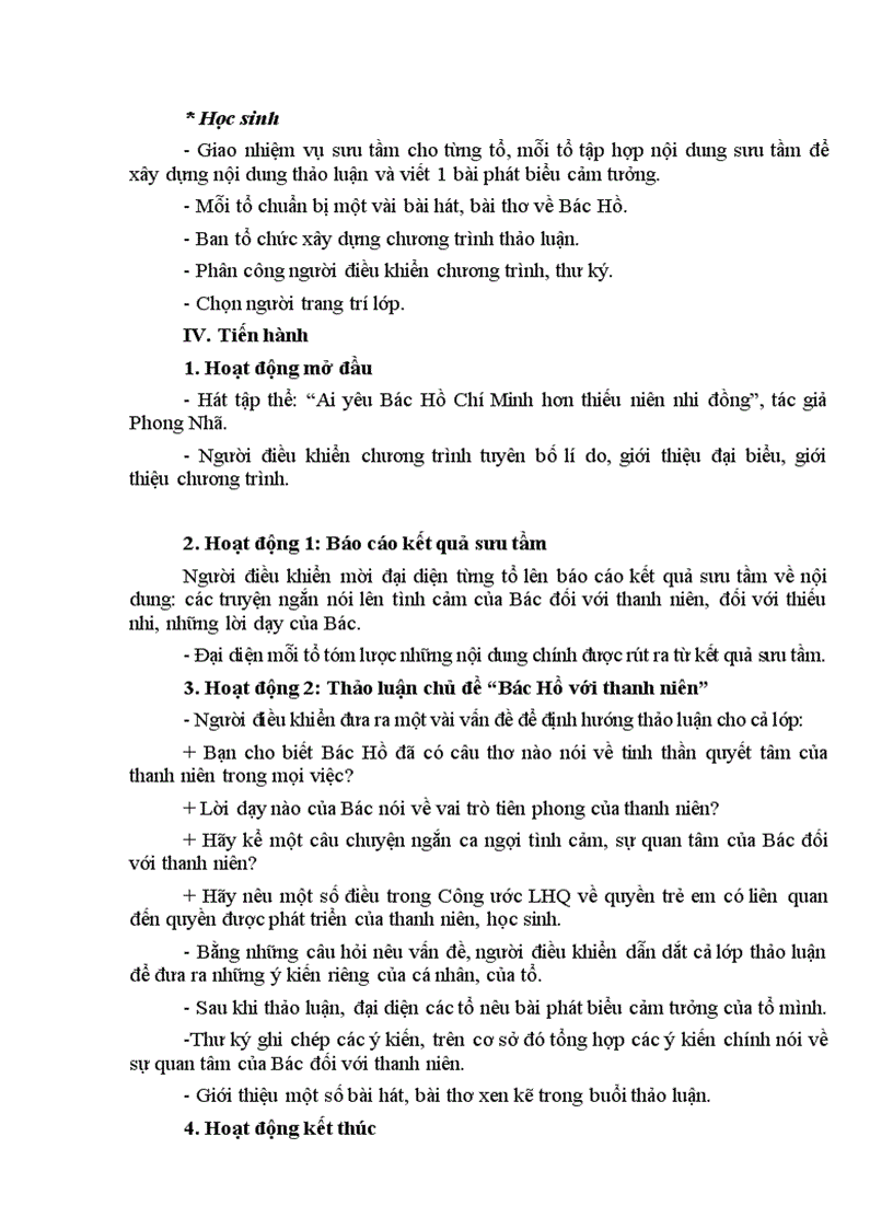 image for page Giáo án Hoạt động ngoài giờ lên lớp