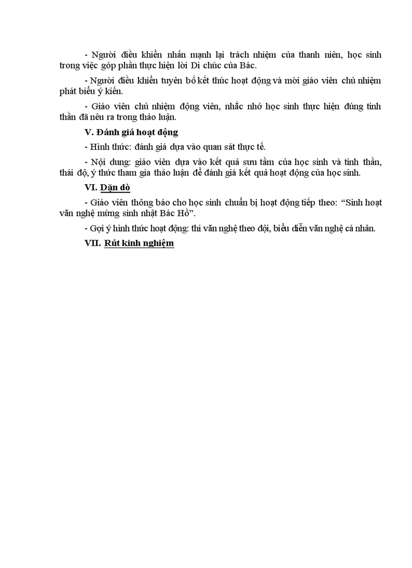 image for page Giáo án Hoạt động ngoài giờ lên lớp