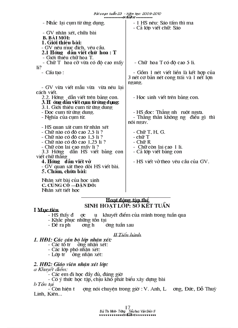 image for page Giáo án khối 2 tuần 23 cả sáng và chiều