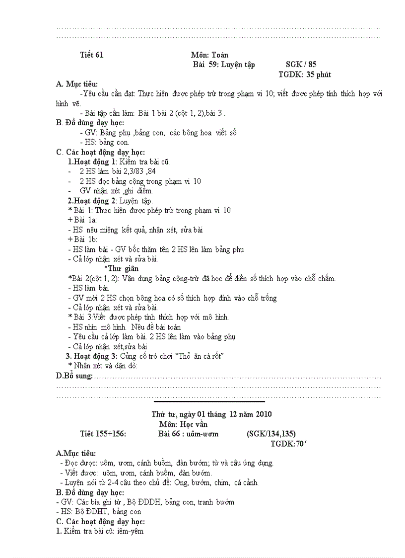 image for page Giáo án lớp 1 Tuần 16