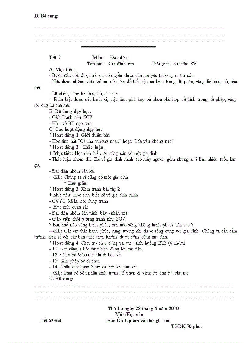 image for page Giáo án lớp 1 Tuần 7