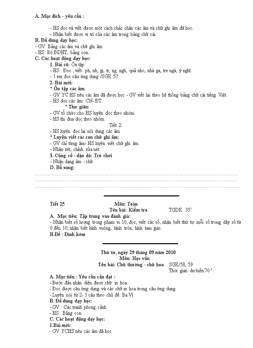 image for page Giáo án lớp 1 Tuần 7