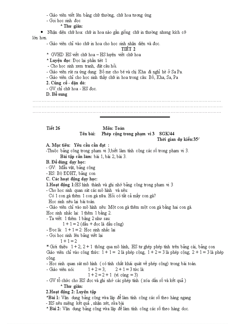 image for page Giáo án lớp 1 Tuần 7