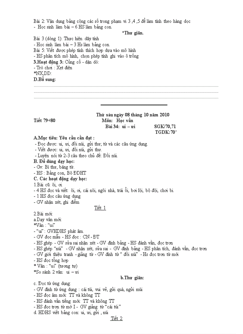 image for page Giáo án lớp 1 Tuần 8