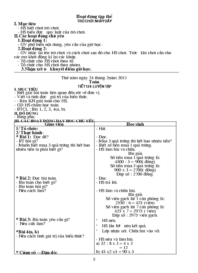 image for page Giáo án lớp 3 chọn TUẦN 25