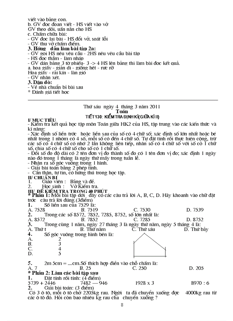 image for page Giáo án lớp 3 chọn TUẦN 26