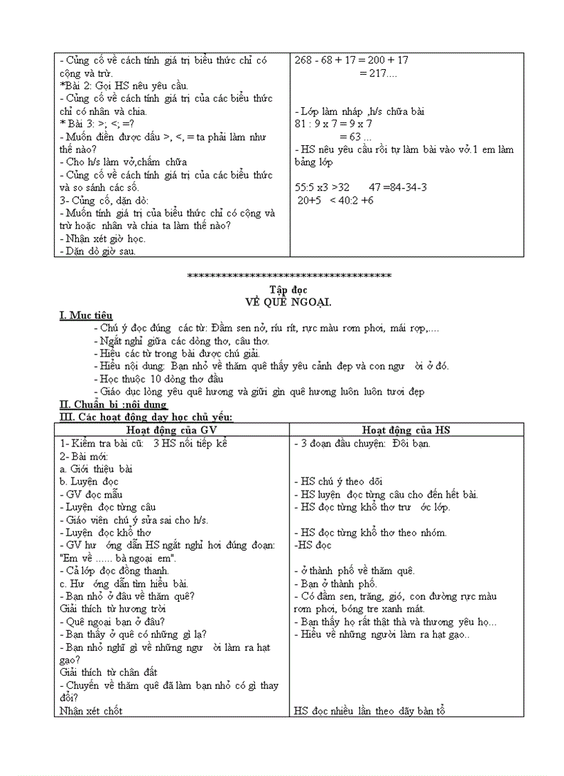 image for page Giáo án lớp 3 Tuần 16 CKTKN