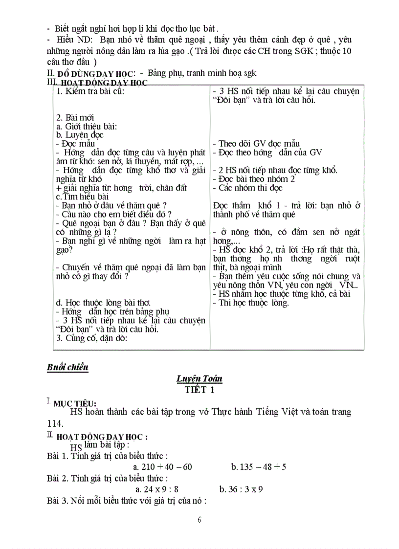 image for page Giáo án lớp 3 tuần 16