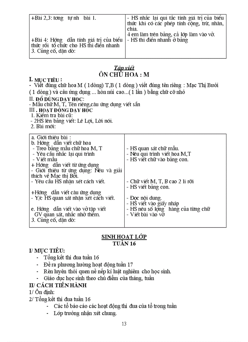 image for page Giáo án lớp 3 tuần 16