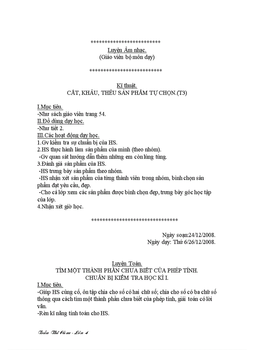 image for page Giáo án lớp 4 buổi chiều