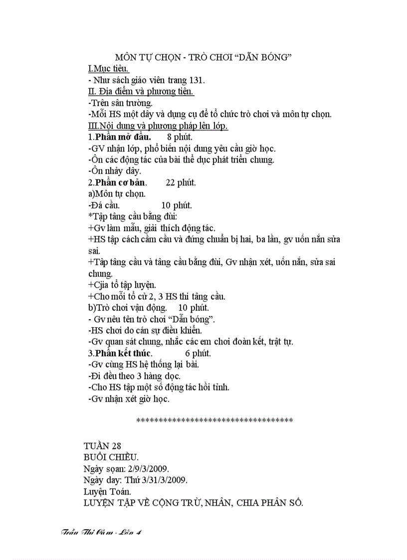 image for page Giáo án lớp 4 buổi chiều