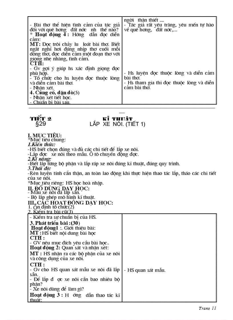 image for page Giáo án lớp 4 mới tuần 29