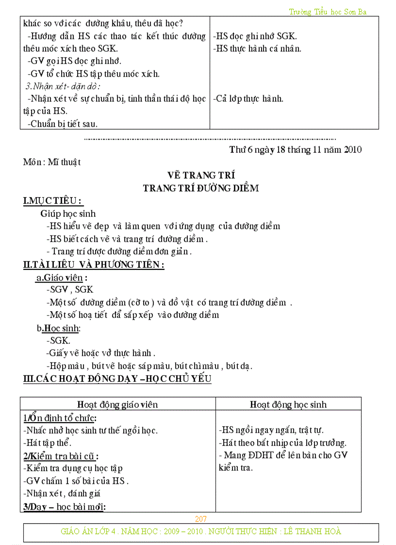 image for page Giáo án lớp 4 tuần 13 CKTKN