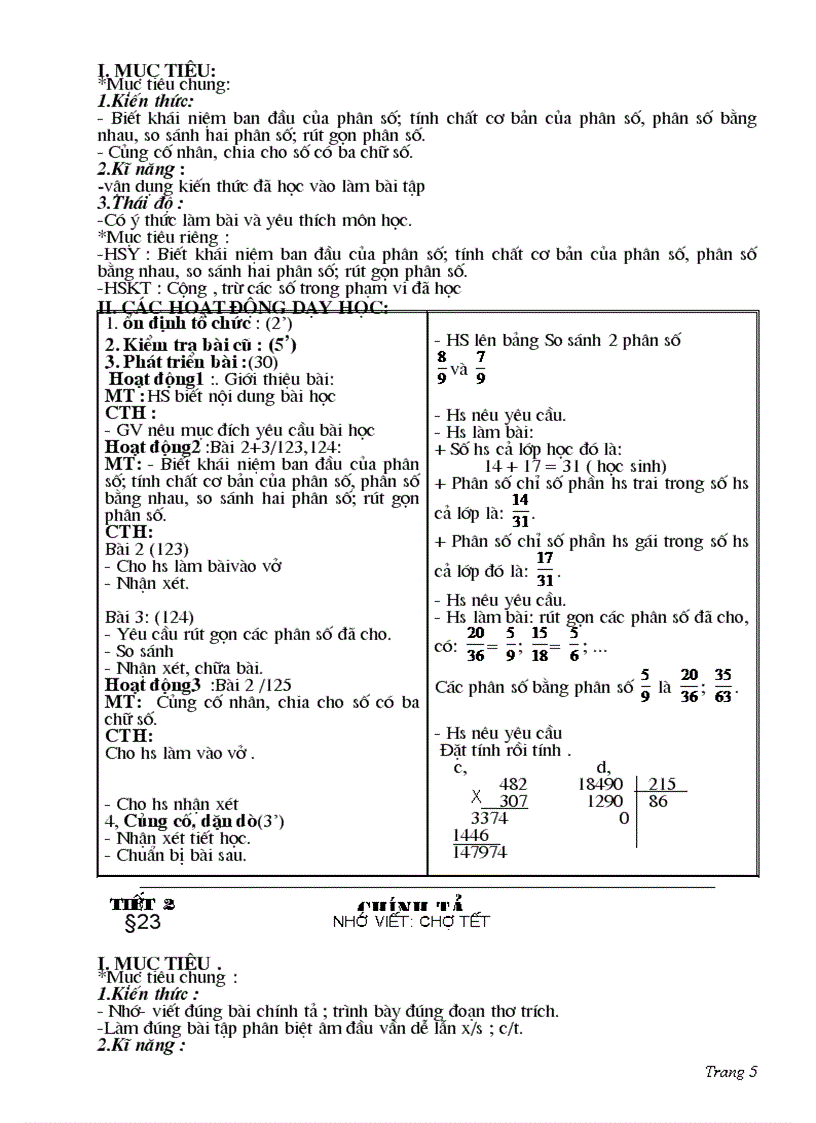 image for page Giáo án lớp 4 tuần 24