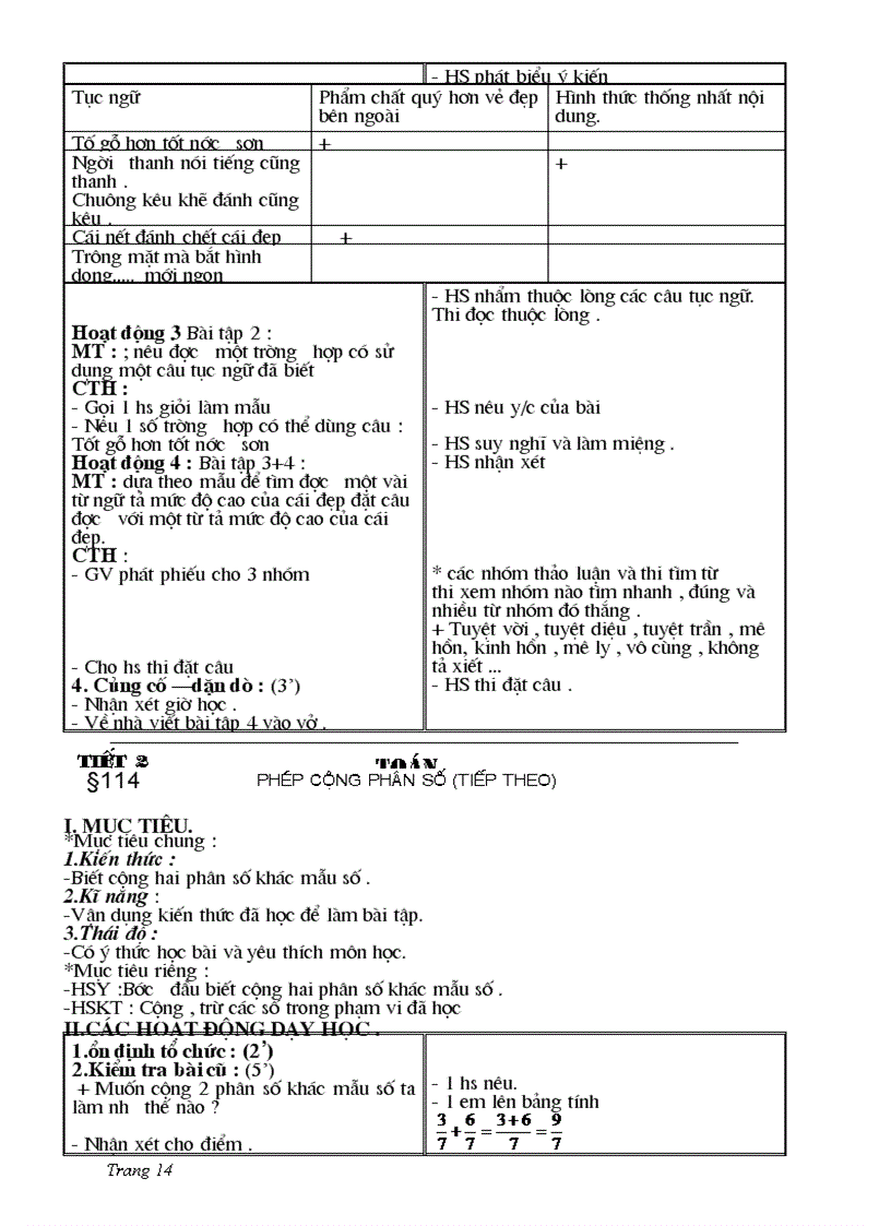 image for page Giáo án lớp 4 tuần 24