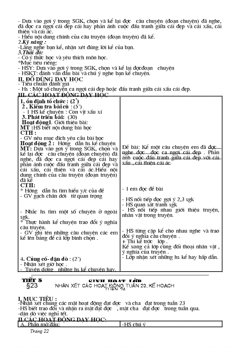 image for page Giáo án lớp 4 tuần 24